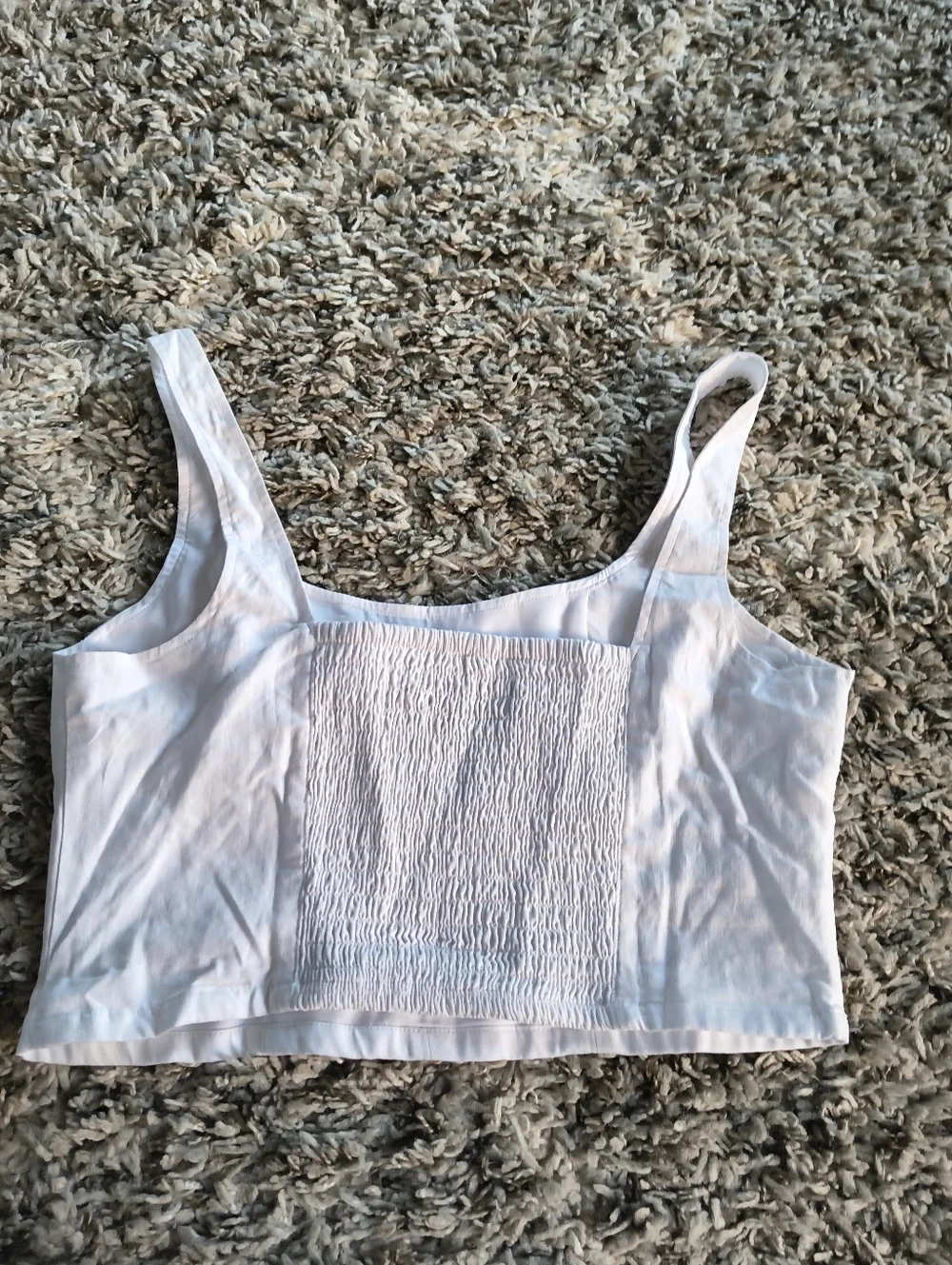 Banana Republic Linen-Blend Cropped Bustier in White Size 10 - Picture 3 of 6